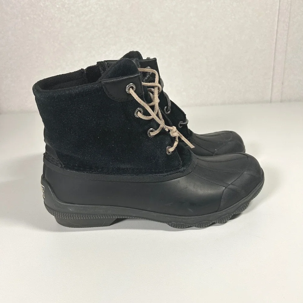Sperry Women's US 5 Syren Gulf Duck Boots black‎ suede leather laces ankle boots